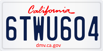 CA license plate 6TWU604