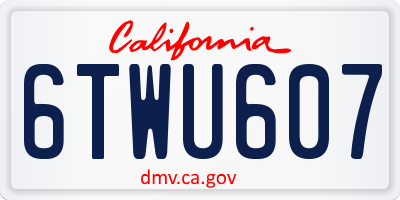 CA license plate 6TWU607
