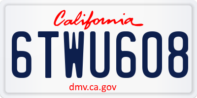 CA license plate 6TWU608