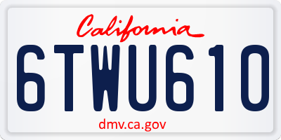 CA license plate 6TWU610