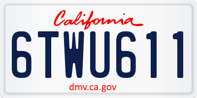 CA license plate 6TWU611