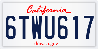 CA license plate 6TWU617