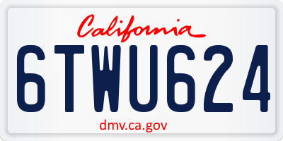 CA license plate 6TWU624