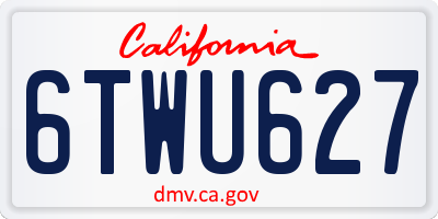 CA license plate 6TWU627