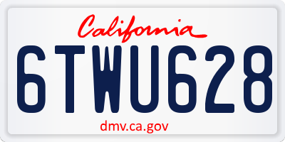 CA license plate 6TWU628
