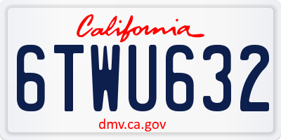 CA license plate 6TWU632