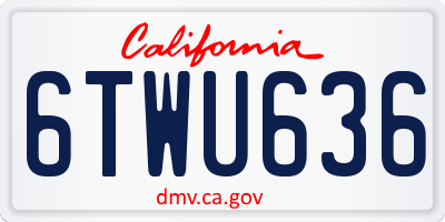 CA license plate 6TWU636