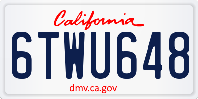 CA license plate 6TWU648