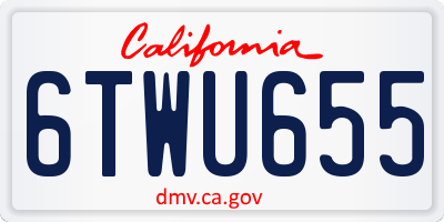 CA license plate 6TWU655