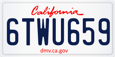 CA license plate 6TWU659
