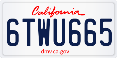 CA license plate 6TWU665