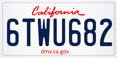 CA license plate 6TWU682