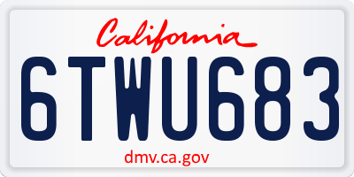 CA license plate 6TWU683