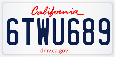 CA license plate 6TWU689