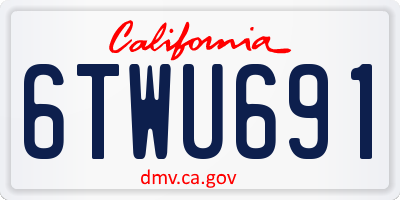 CA license plate 6TWU691