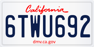 CA license plate 6TWU692