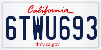CA license plate 6TWU693