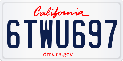 CA license plate 6TWU697