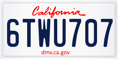 CA license plate 6TWU707