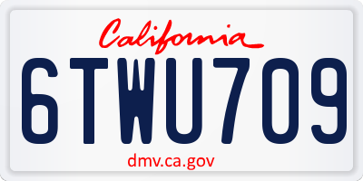 CA license plate 6TWU709