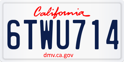 CA license plate 6TWU714