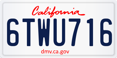 CA license plate 6TWU716