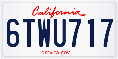 CA license plate 6TWU717