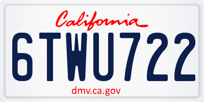 CA license plate 6TWU722