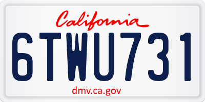 CA license plate 6TWU731
