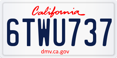 CA license plate 6TWU737