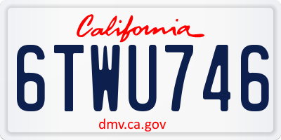 CA license plate 6TWU746