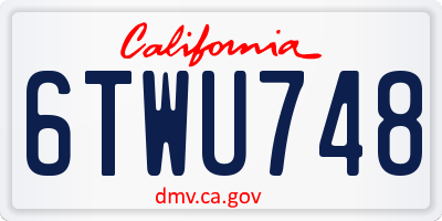 CA license plate 6TWU748