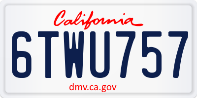 CA license plate 6TWU757