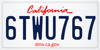 CA license plate 6TWU767