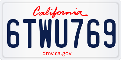 CA license plate 6TWU769