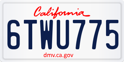 CA license plate 6TWU775