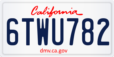CA license plate 6TWU782