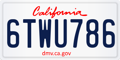 CA license plate 6TWU786