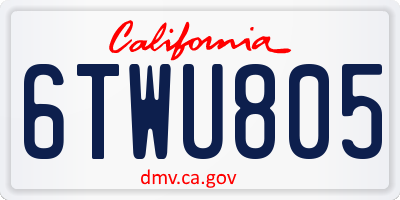 CA license plate 6TWU805