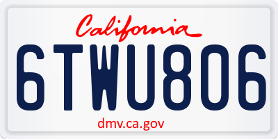 CA license plate 6TWU806