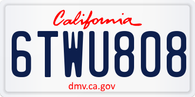 CA license plate 6TWU808