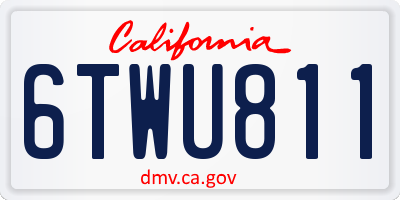 CA license plate 6TWU811