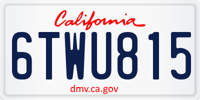 CA license plate 6TWU815