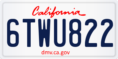 CA license plate 6TWU822