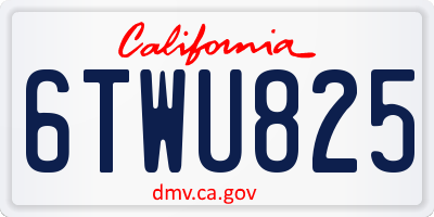 CA license plate 6TWU825