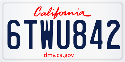 CA license plate 6TWU842