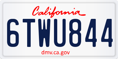 CA license plate 6TWU844