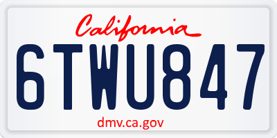 CA license plate 6TWU847
