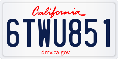 CA license plate 6TWU851
