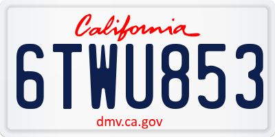 CA license plate 6TWU853